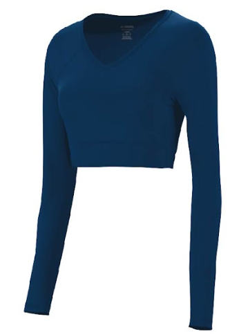 Dyed Long Sleeve Cheer Crop Top (Solid Color)